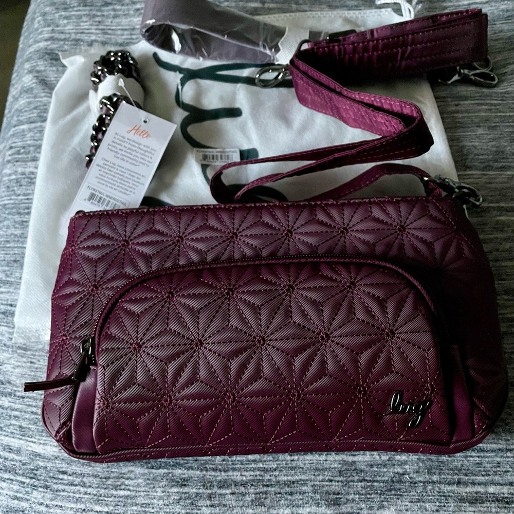 LUG. Satin Vegan Leather  Flyer Crossboy bag with 3 strap options